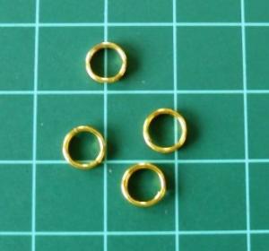 Kroužek dvojitý, zlatý - 6 mm